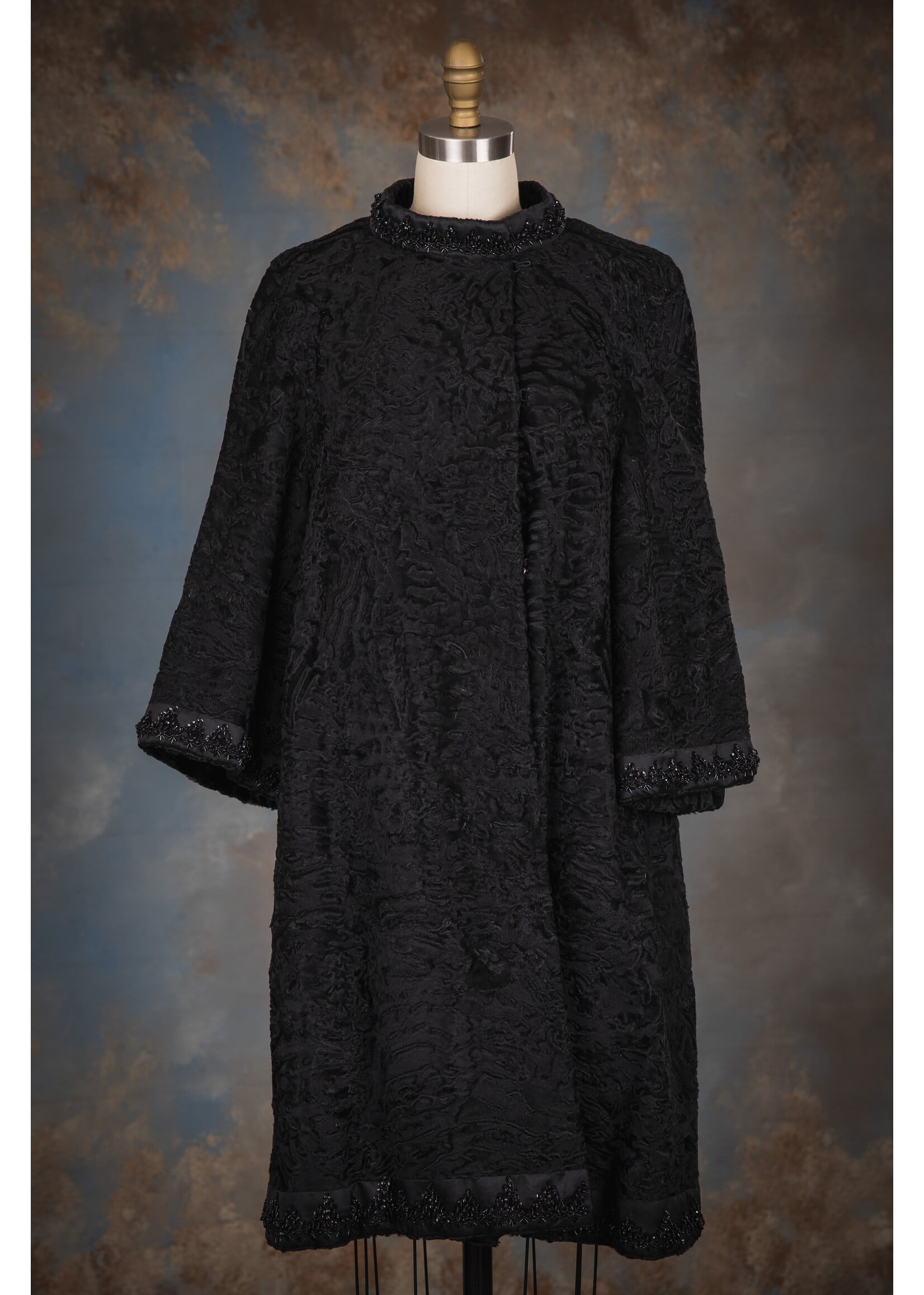 BEADED BLACK SWAKARA COAT