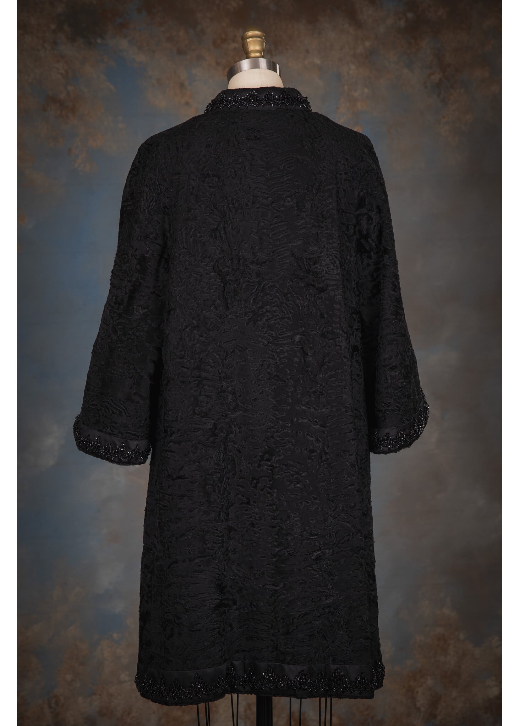 BEADED BLACK SWAKARA COAT