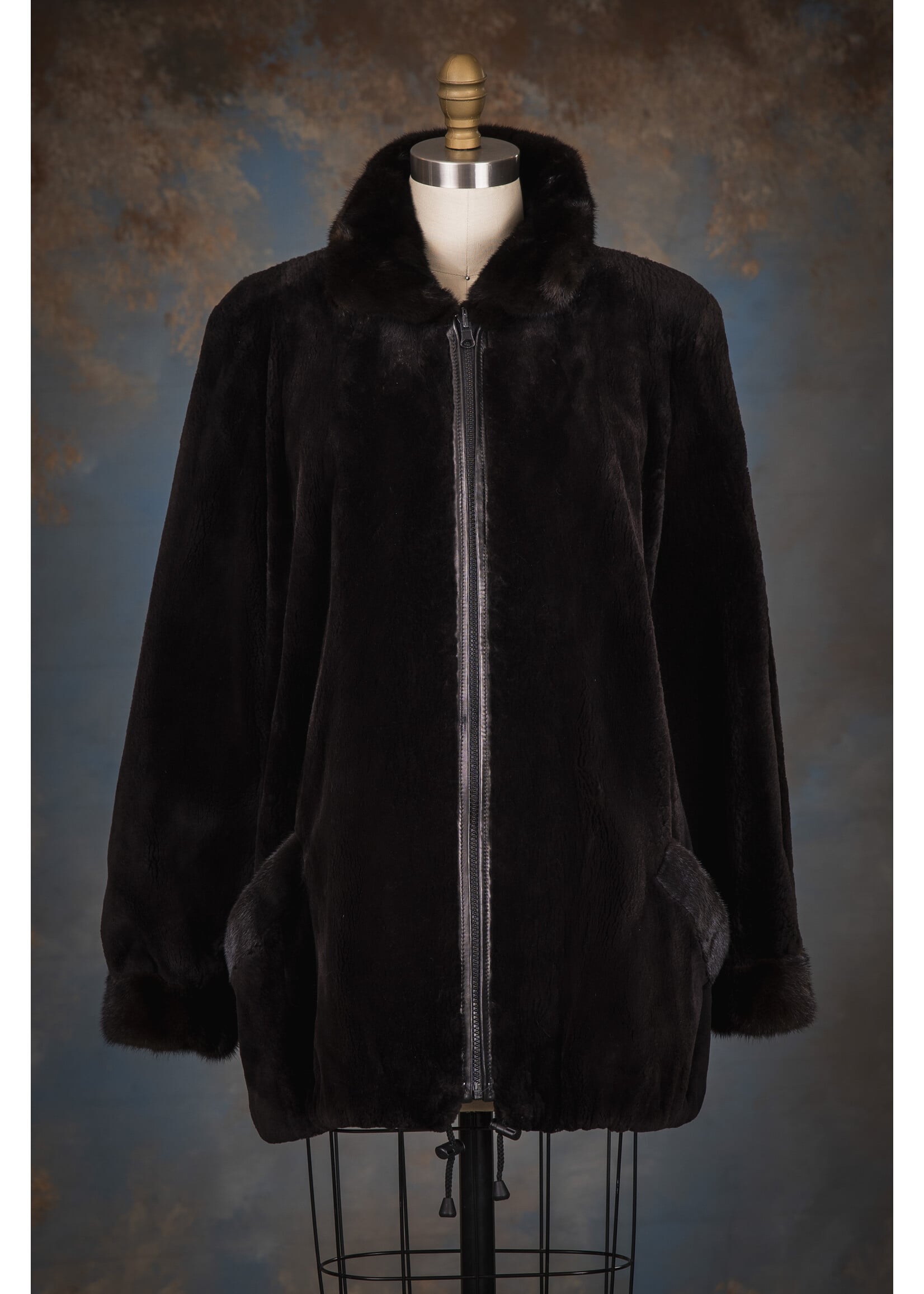 SH. RACCOON JACKET W. MINK TRIM 8