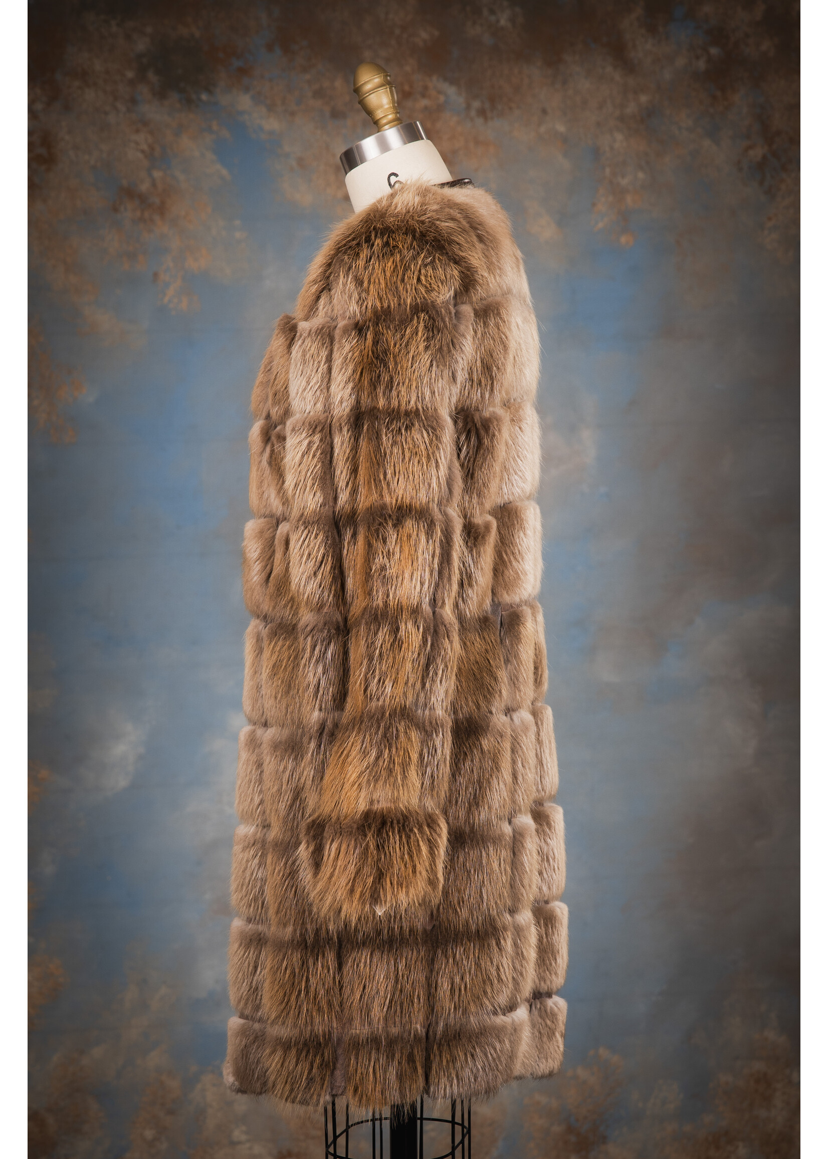BEAVER & LEATHER HORIZONTAL COAT 4