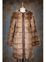 BEAVER & LEATHER HORIZONTAL COAT 4