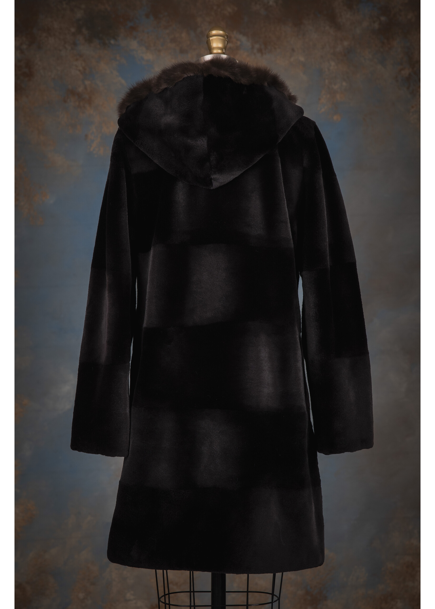 SH. BLACK MINK REV COAT W. SABLE