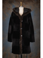 SH. BLACK MINK REV COAT W. SABLE