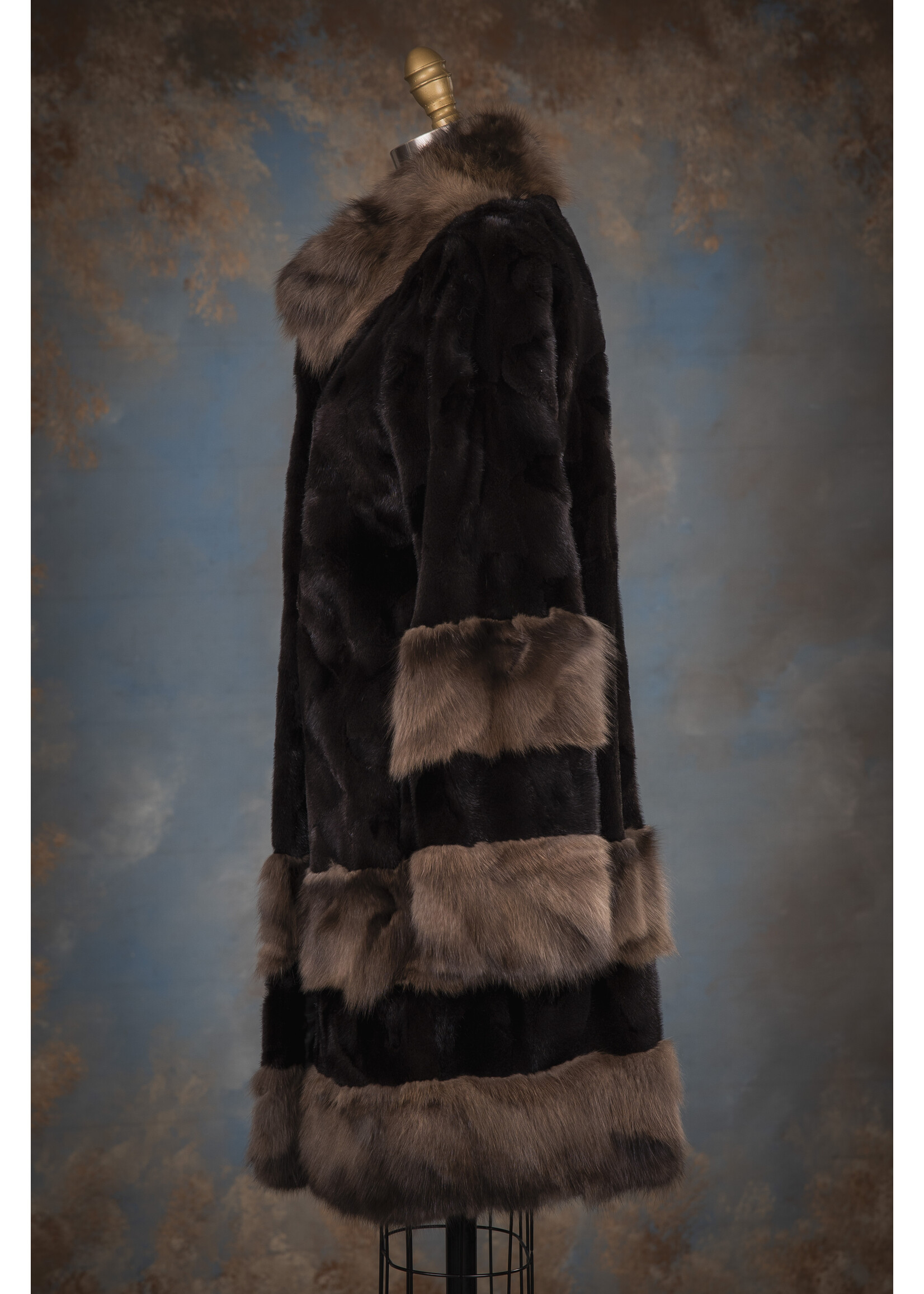 DARK RANCH MINK & SABLE PIECES COAT