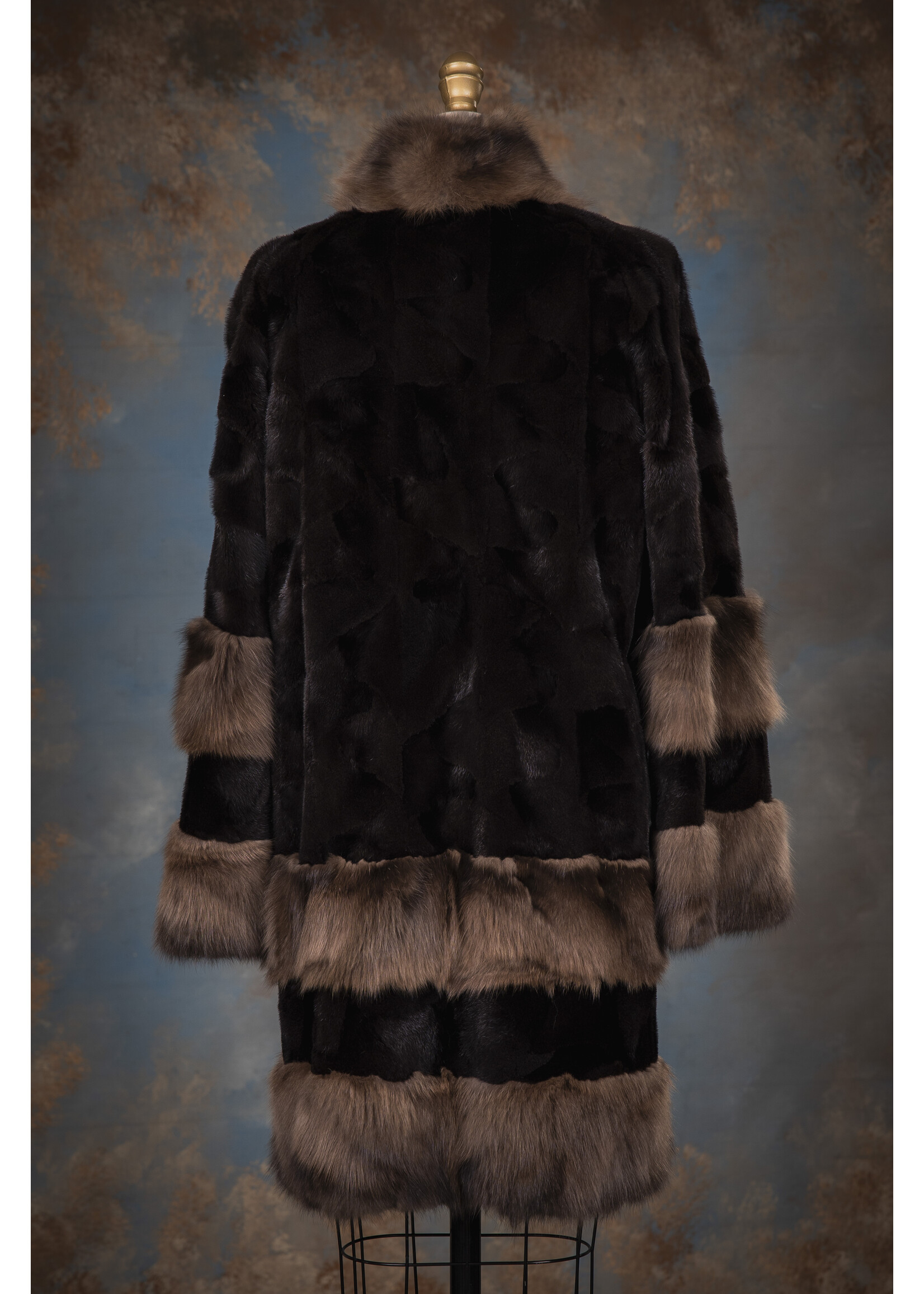 DARK RANCH MINK & SABLE PIECES COAT