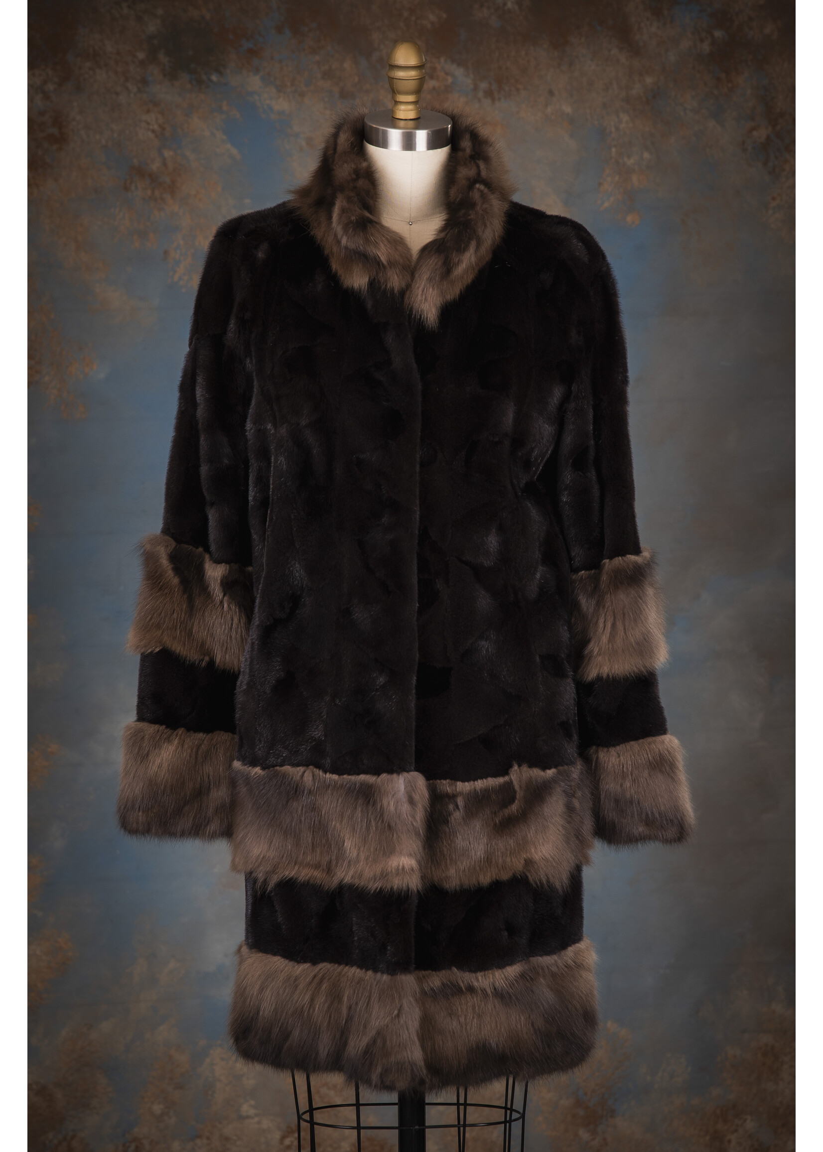 DARK RANCH MINK & SABLE PIECES COAT