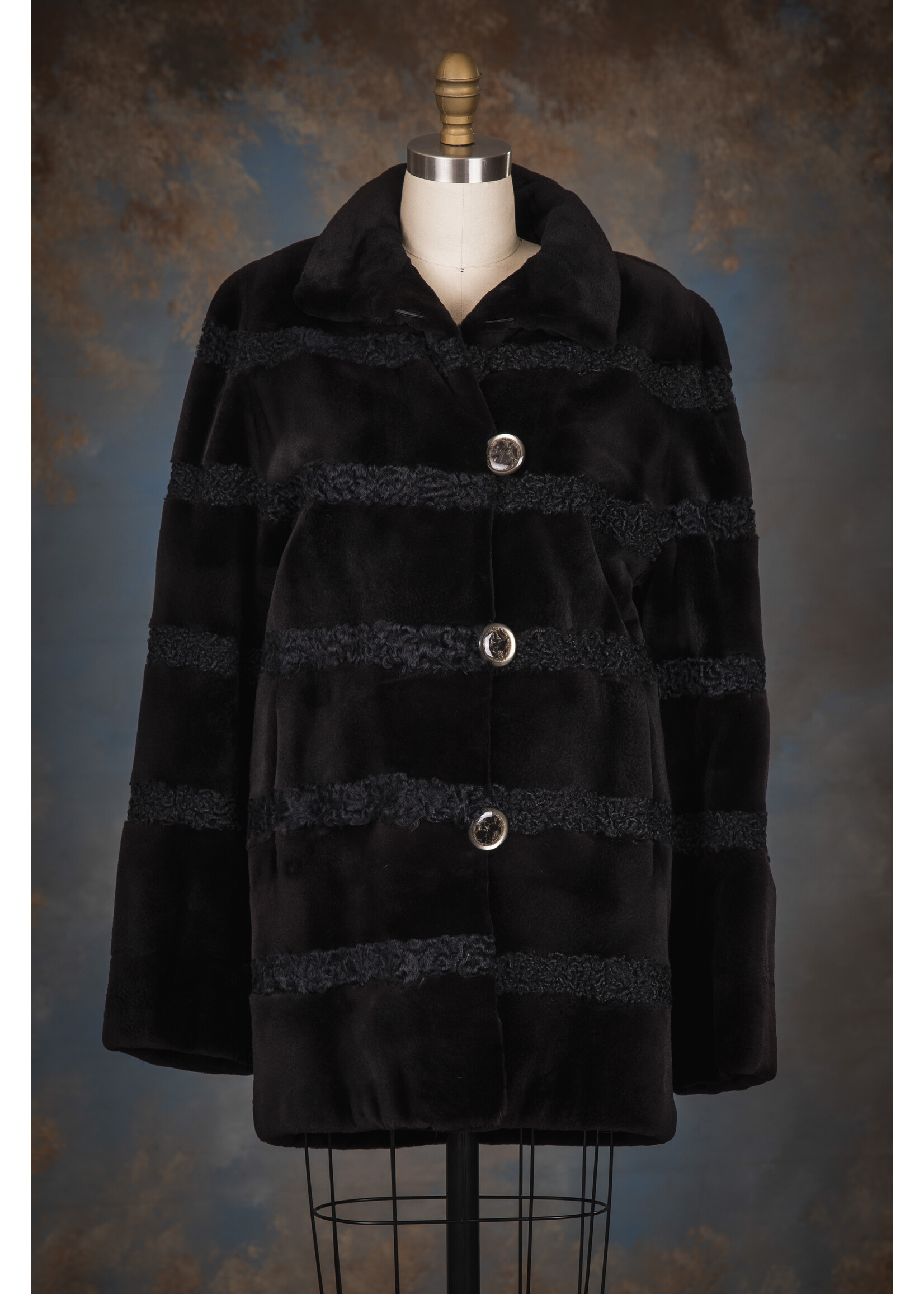 SH. BLACK MINK & PERSIAN LAMB COAT
