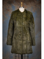 MOSS GREEN RABBIT COAT 0-2