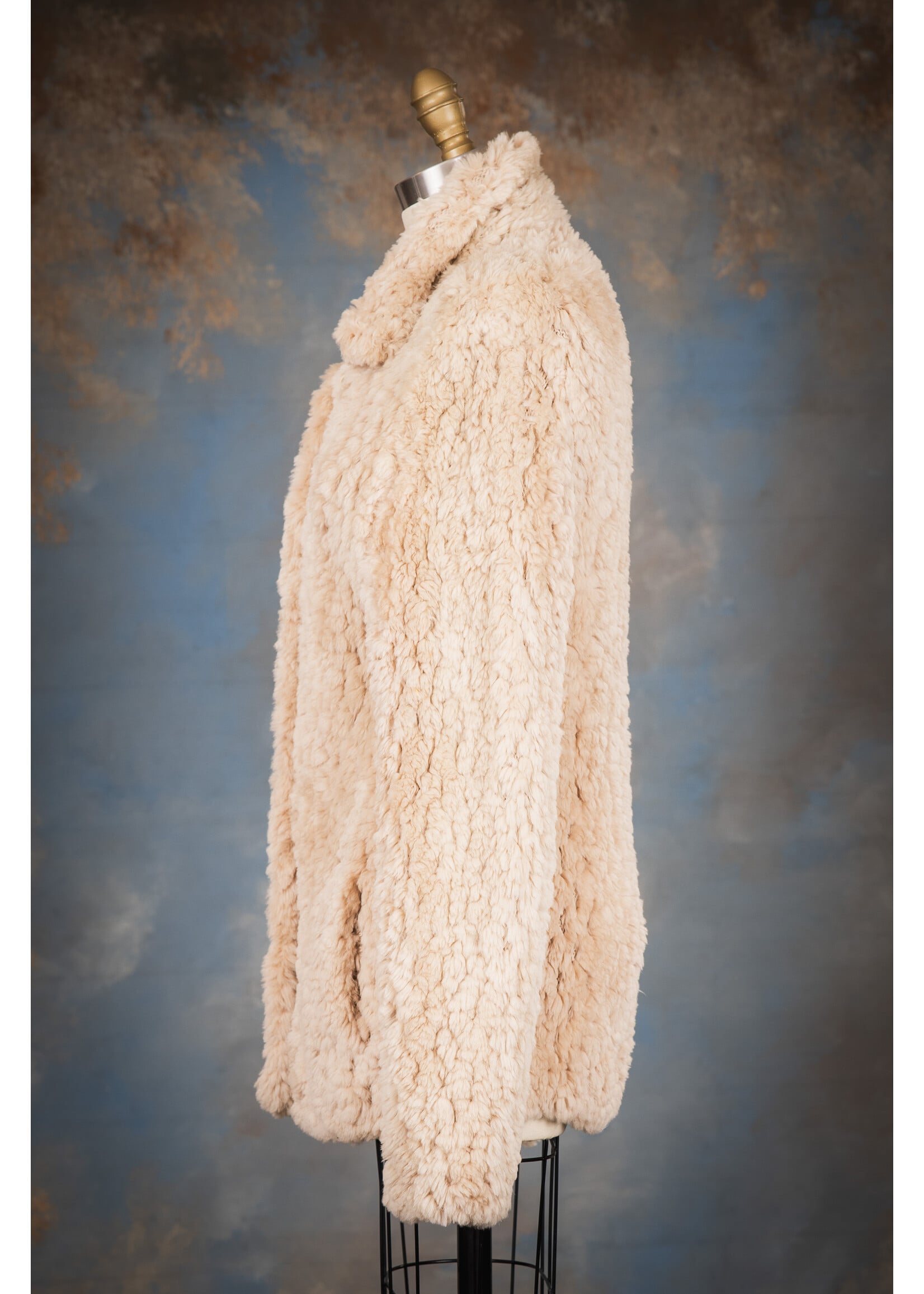 BEIGE SH. BEAVER KNIT JACKET