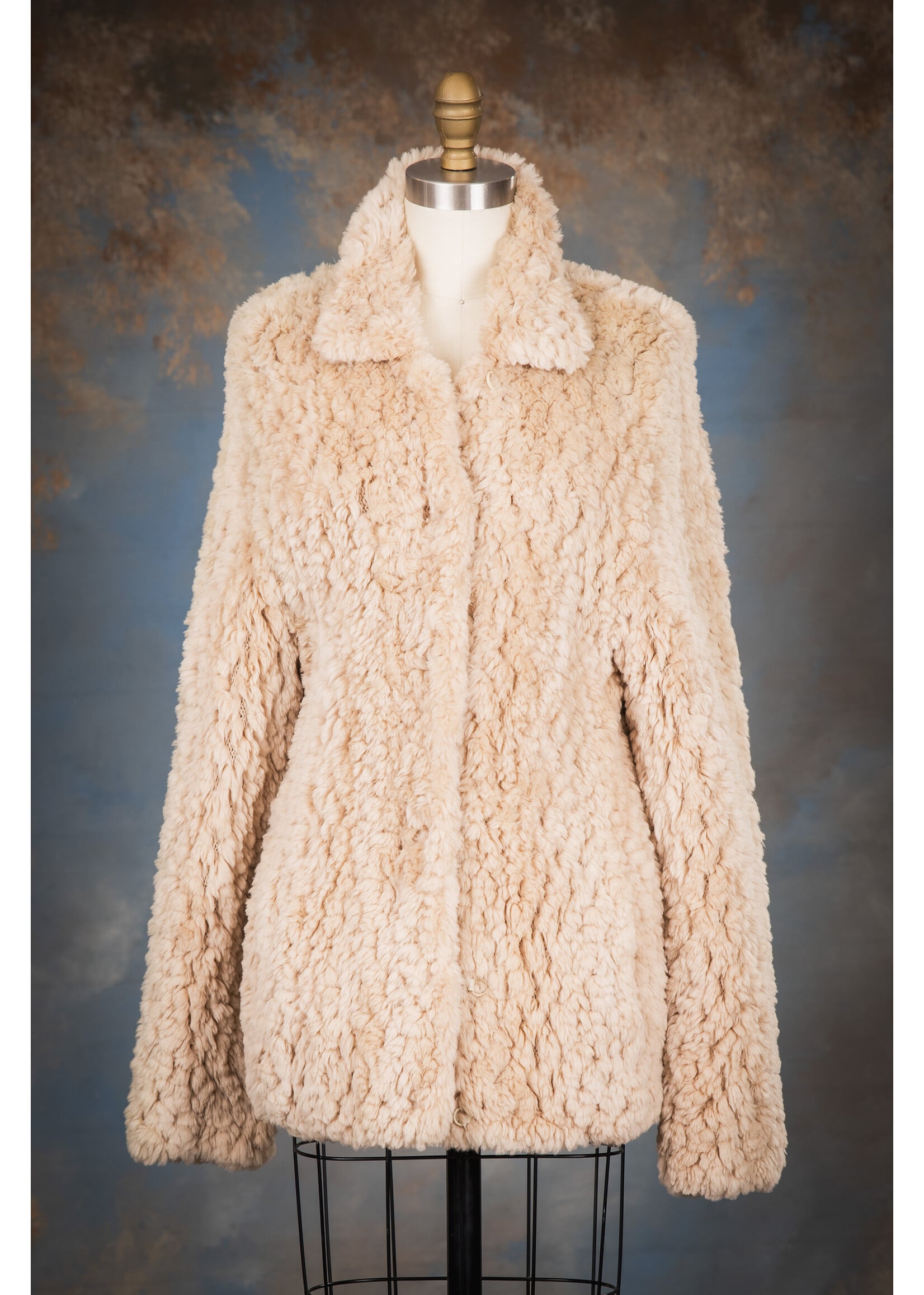 BEIGE SH. BEAVER KNIT JACKET
