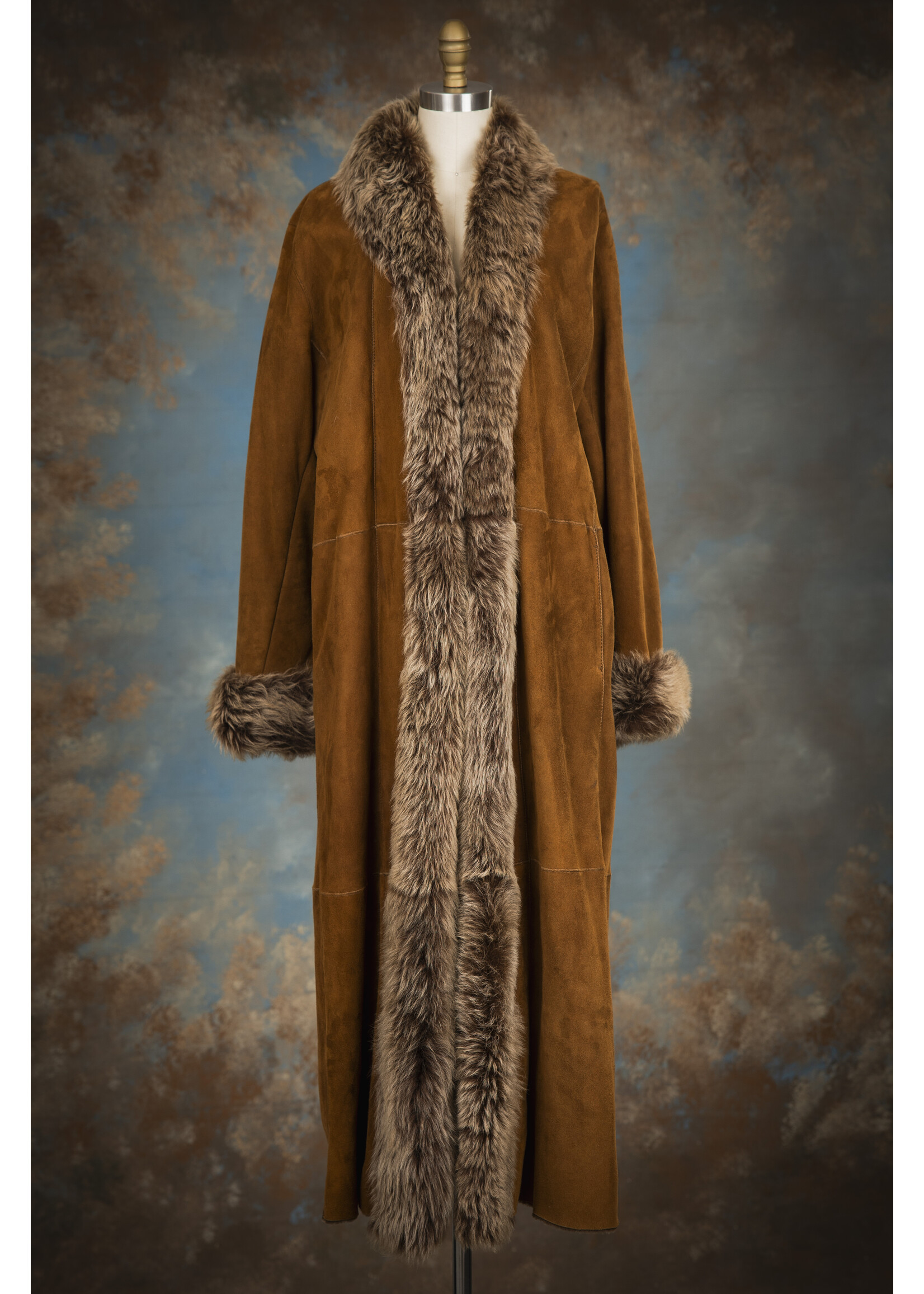 COGNAC SHEARLING & TUSCAN LAMB COAT 12