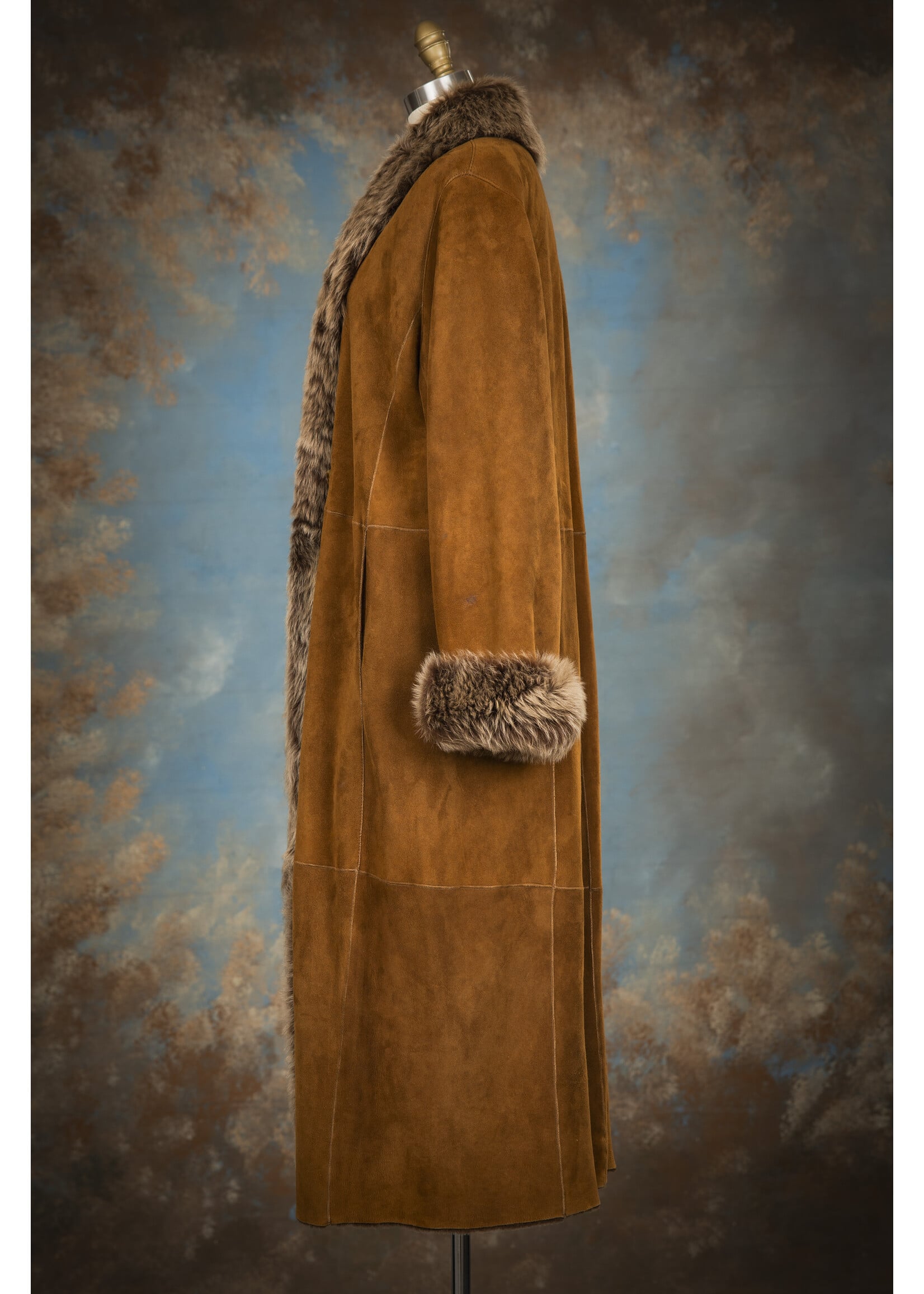 COGNAC SHEARLING & TUSCAN LAMB COAT 12