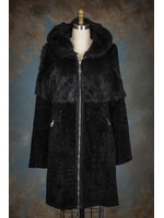 BLACK SHEARLING & TUSCAN LAMB REV. COAT