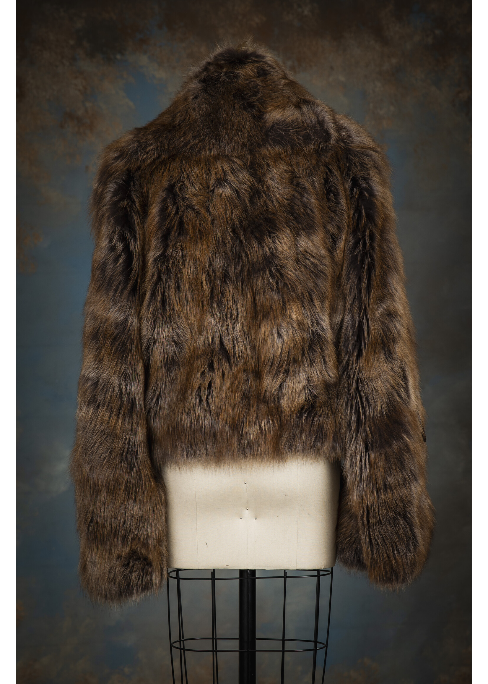 BROWN FOX JACKET W. KNIT TRIM