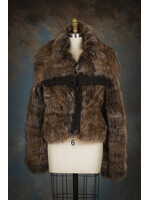 BROWN FOX JACKET W. KNIT TRIM