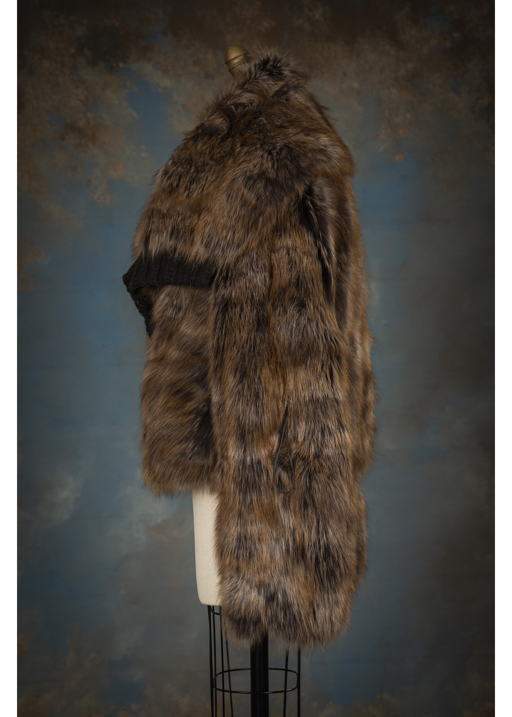 BROWN FOX JACKET W. KNIT TRIM