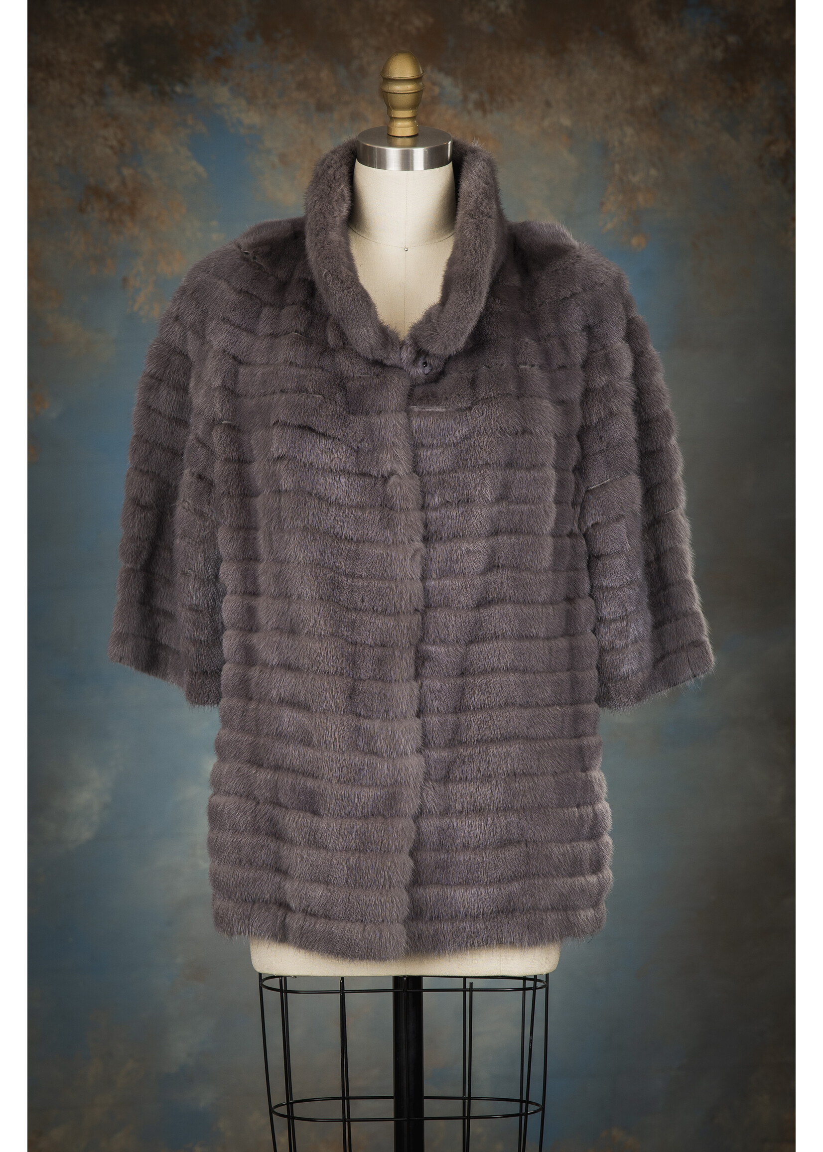 STEEL GREY MINK & TAFFETA JACKET