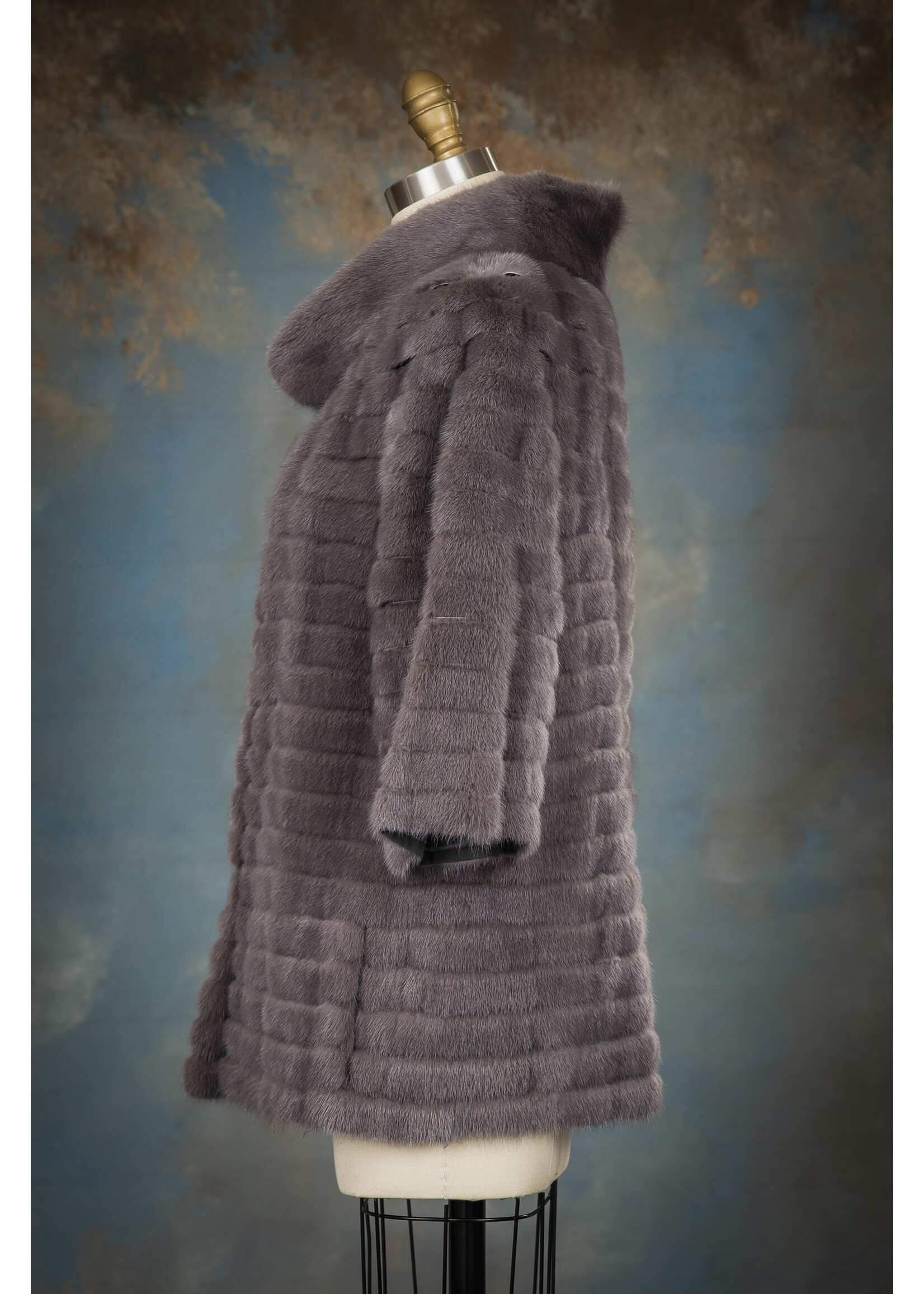 STEEL GREY MINK & TAFFETA JACKET