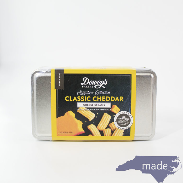 Classic Cheddar Cheese Straws Tin - Dewey's Bakery