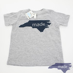 Hthr Gray + Navy Toddler Tee - Made in NC
