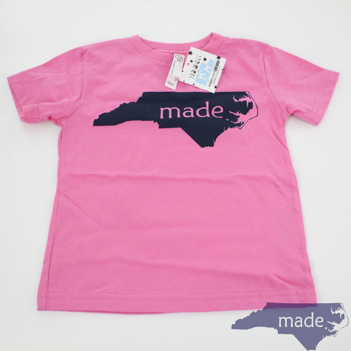 Hot Pink + Navy Toddler Tee - Made in NC