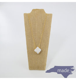 Gilded Bug Jewelry Geometric Diamond Gemstone Prong Necklace