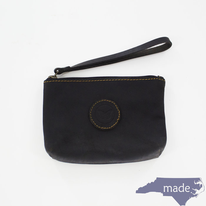 Leather Pouch with Wrist Band - Le Papillon