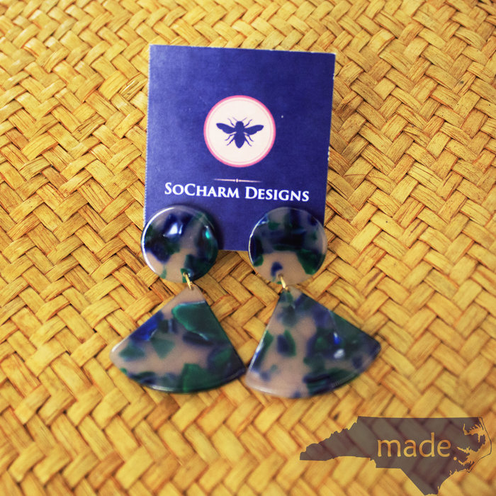Georgina earrings Blue/Green - SoCharm Designs