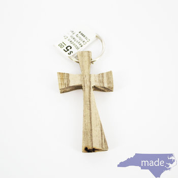 Wooden Cross Keychain