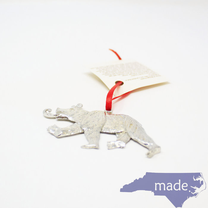 New Bern Bear Ornament  with Tongue Out- House of Morgan Pewter