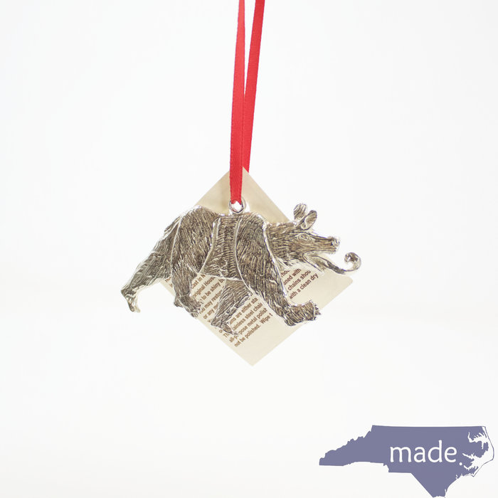 New Bern Bear Ornament  with Tongue Out- House of Morgan Pewter