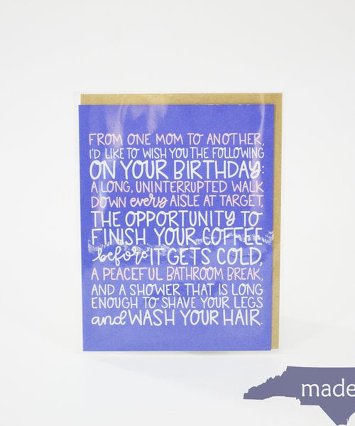 From One Mom To Another Birthday Card