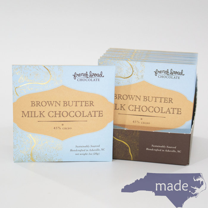 Brown Butter Milk Chocolate - French Broad Chocolate 28 g.