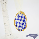 Small Blue Dot Oyster Ornament - Little World of Aira
