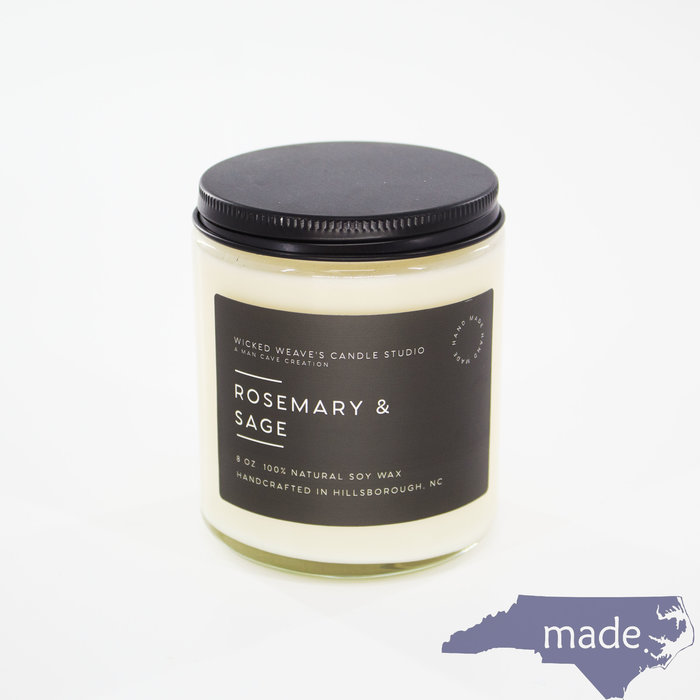 Rosemary & Sage Soy Wax Candle - Wicked Weave's Candle Studio