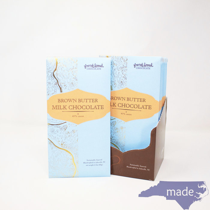 Brown Butter Milk Chocolate 60 g. - French Broad Chocolate