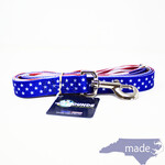Star Spangled Dog Leash with Traffic Handle 6 ft. - 2 Hounds Design