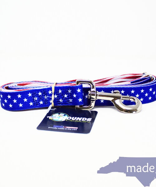 Star Spangled Dog Leash with Traffic Handle 6 ft.