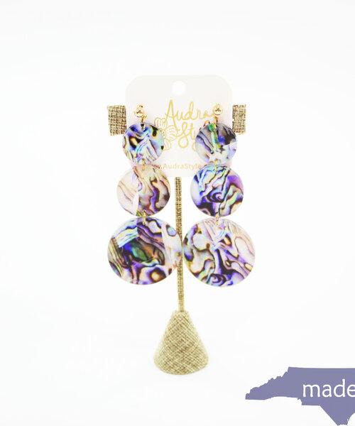 Madyson Earring Abalone on Clear