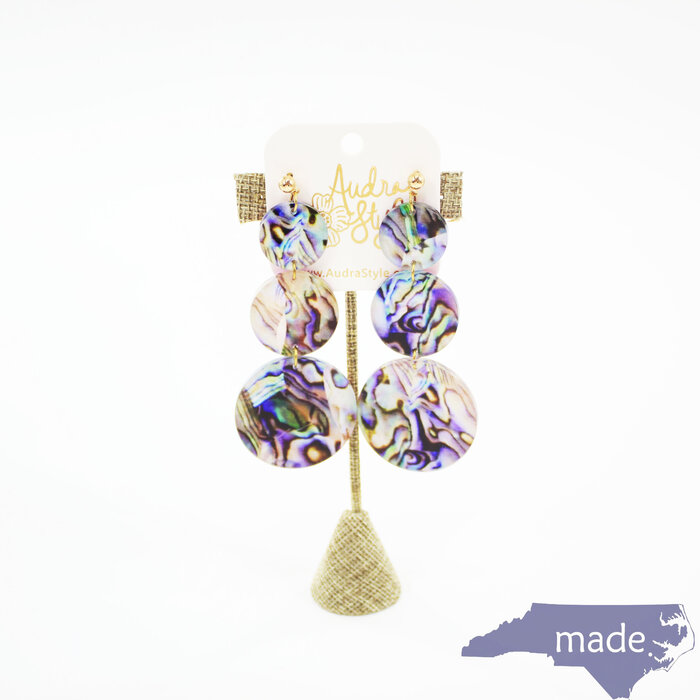 Madyson Earring Abalone on Clear  - Audra Style