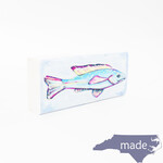 Blue Fish Wood Block - Audra Style