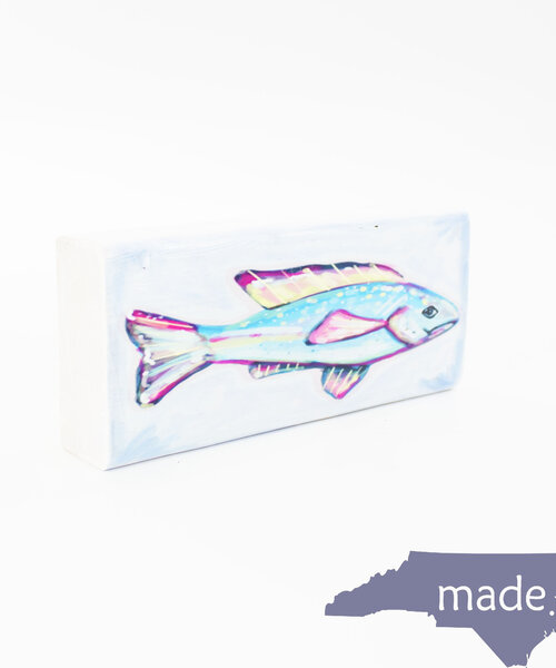 Blue Fish Wood Block