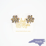 Shamrock Stud Leopard Earrings - Audra  Style