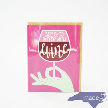 Better With Wine Birthday Card