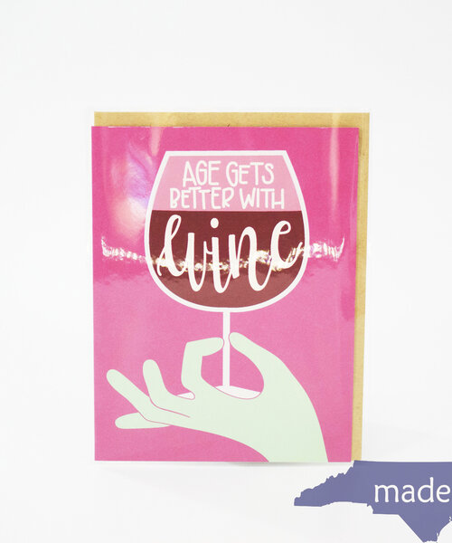 Better With Wine Birthday Card