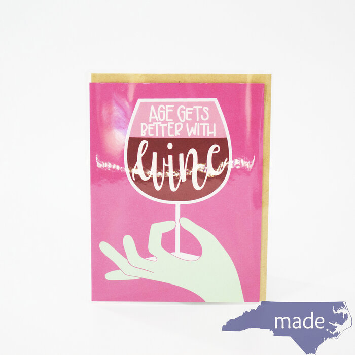 Better With Wine Birthday Card - Little Lovelies