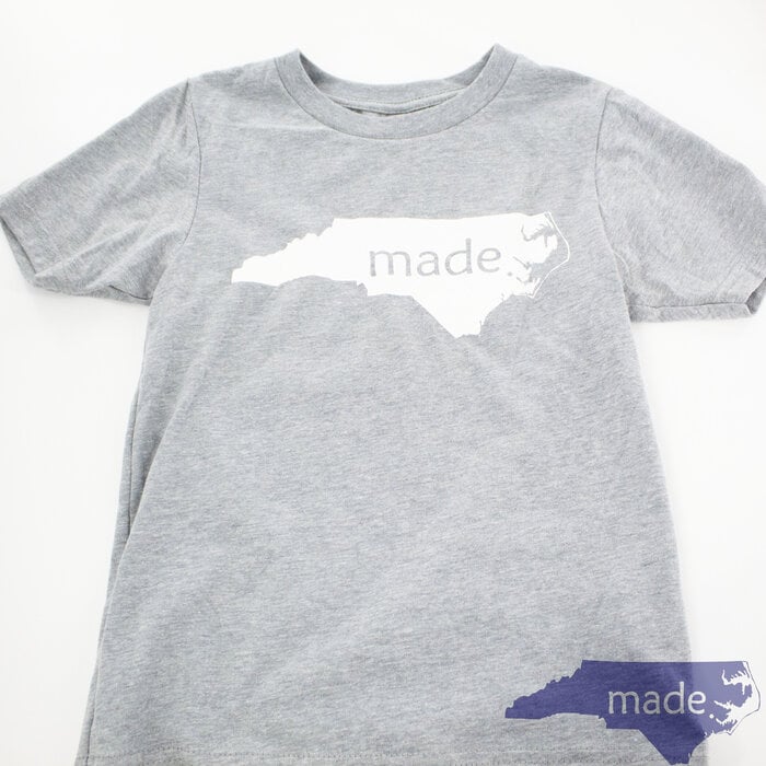 Heather + White Kids T-Shirt - Made in NC