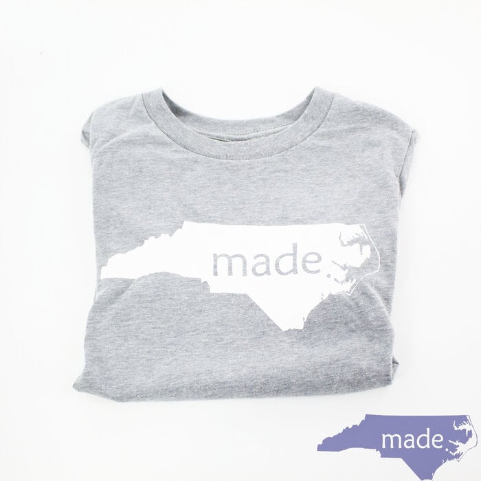 Heather + White Kids T-Shirt - Made in NC