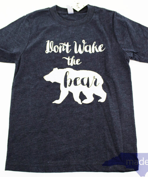 Don't Wake Bear Kid Tee Dk Gray