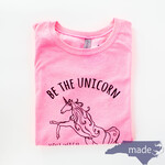 Unicorn Girls Tee Neon Pink - Moonlight Makers